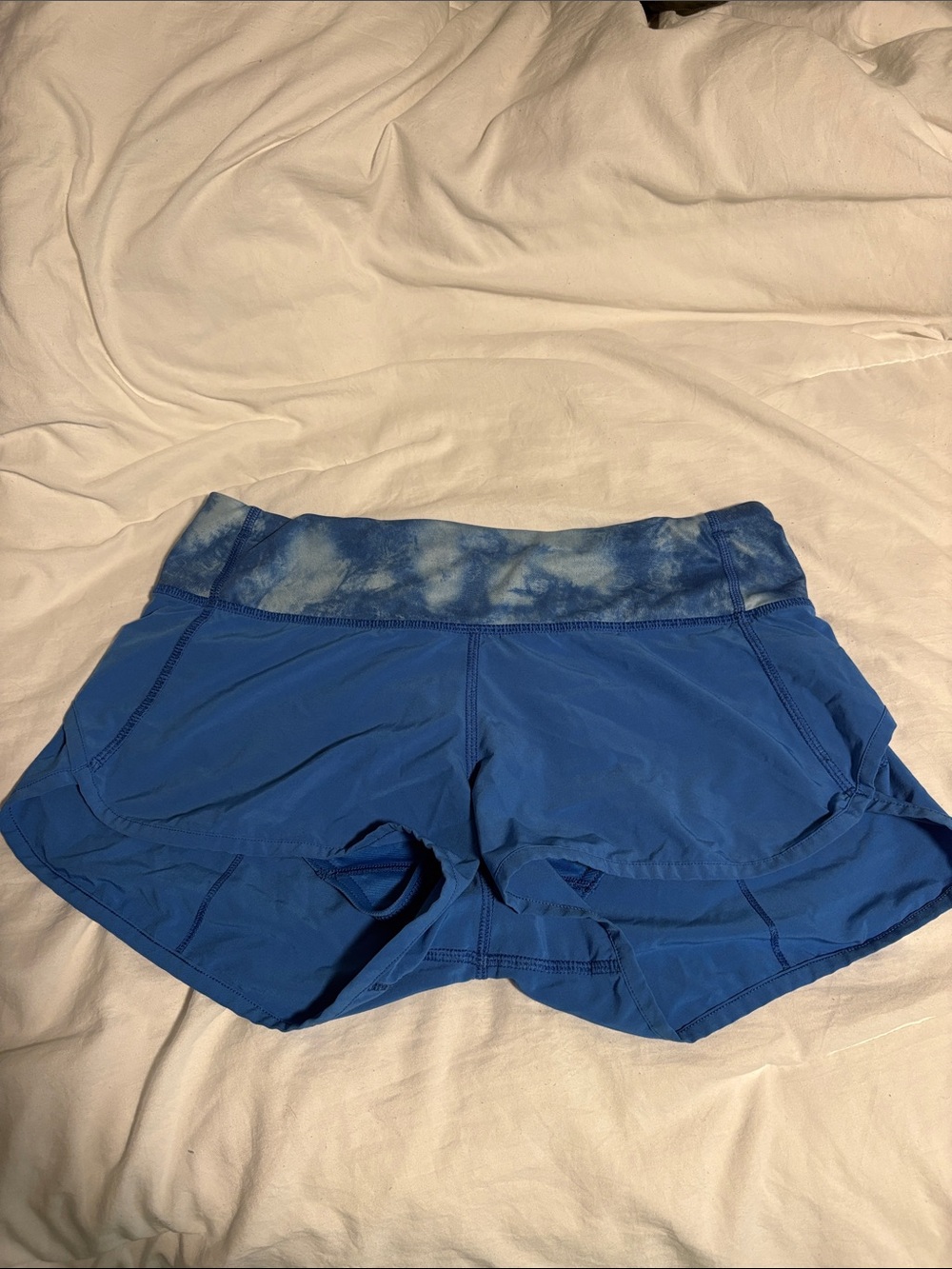 lululemon athletica Blue Athletic Shorts with Tie-Dye Waistband
